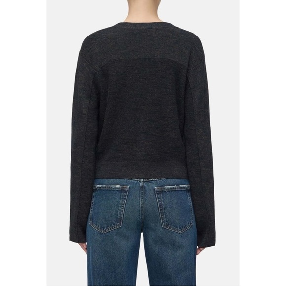 CLOSED Smokey Blue Cropped Cardigan - Dark Blue Wool Blend Knit Cardigan Sweater - Picture 2 of 11